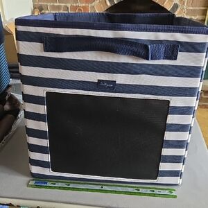 Thirty-One Navy and White Striped Storage Bin